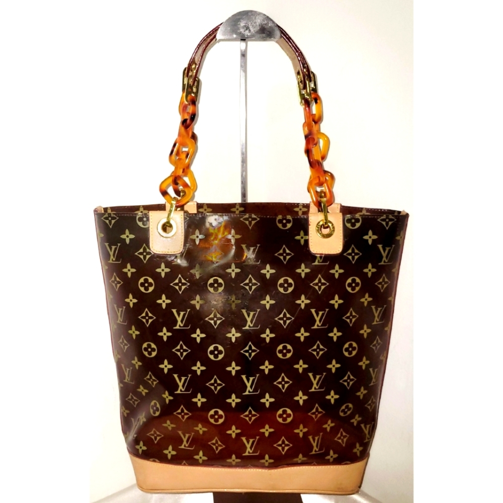 Louis Vuitton Monogram Clear Vinyl Cabas Ambre MM Tote Bag - Ivy - Picture 3 of 10